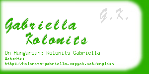 gabriella kolonits business card